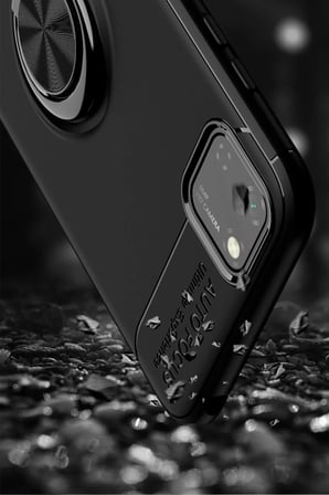 Newface Huawei Y5P Kılıf Range Yüzüklü Silikon - Siyah-Mavi