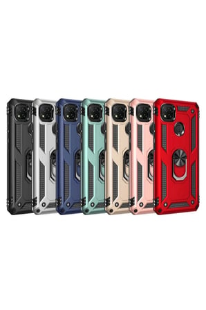Newface Xiaomi Redmi 9C Kılıf Sofya Yüzüklü Silikon Kapak - Gold