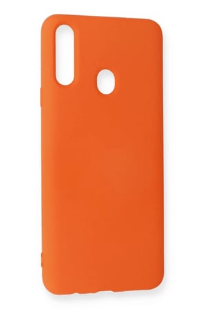 Newface Samsung Galaxy A20S Kılıf Nano içi Kadife Silikon - Turuncu