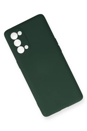 Newface Oppo Reno 5 Pro Kılıf Nano içi Kadife Silikon - Koyu Yeşil