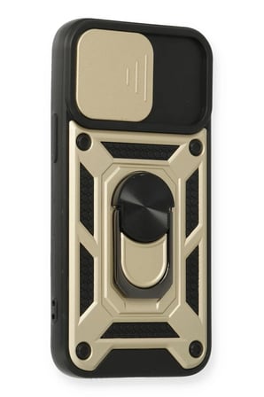 Newface Apple iPhone 12 Mini Kılıf Pars Lens Yüzüklü Silikon - Gold