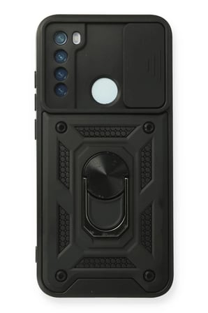 Newface Xiaomi Redmi Note 8 Kılıf Pars Lens Yüzüklü Silikon - Siyah