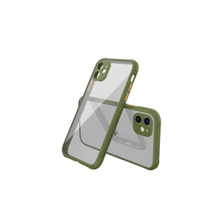 Newface Apple iPhone 12 Mini Kılıf Miami Şeffaf Silikon - Koyu Yeşil