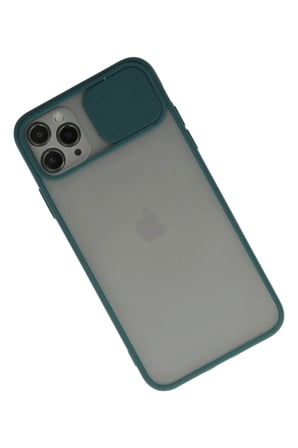 Newface Apple iPhone 11 Pro Kılıf Palm Buzlu Kamera Sürgülü Silikon - Yeşil
