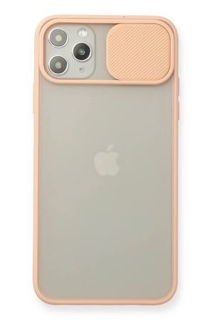 Newface Apple iPhone 11 Pro Max Kılıf Palm Buzlu Kamera Sürgülü Silikon - Pembe