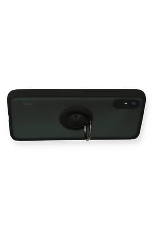 Newface Xiaomi Redmi 9A Kılıf Montreal Yüzüklü Silikon Kapak - Siyah