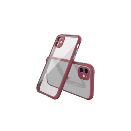 Newface Apple iPhone 12 Mini Kılıf Miami Şeffaf Silikon - Fuşya