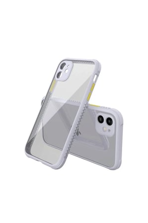 Newface Apple iPhone 12 Mini Kılıf Miami Şeffaf Silikon - Lila