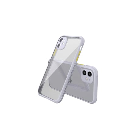 Newface Apple iPhone 12 Mini Kılıf Miami Şeffaf Silikon - Lila