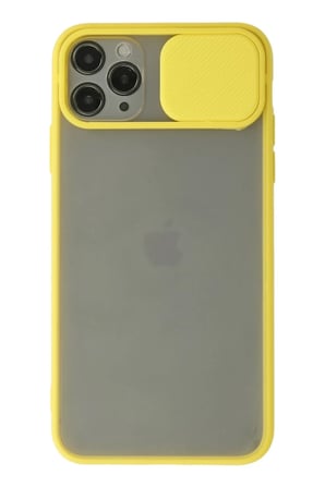Newface Apple iPhone 11 Pro Kılıf Palm Buzlu Kamera Sürgülü Silikon - Sarı