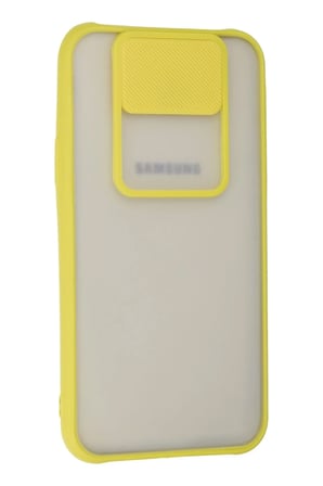 Newface Samsung Galaxy J7 Kılıf Palm Buzlu Kamera Sürgülü Silikon - Sarı