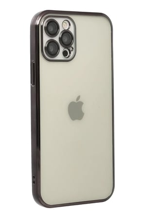 Newface Apple iPhone 12 Pro Max Kılıf Razer Lensli Silikon - Siyah
