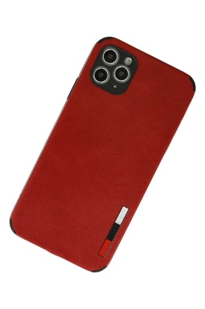 Newface Apple iPhone 11 Pro Max Kılıf Loop Deri Silikon - Kırmızı