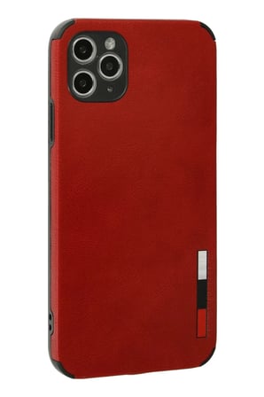 Newface Apple iPhone 11 Pro Max Kılıf Loop Deri Silikon - Kırmızı