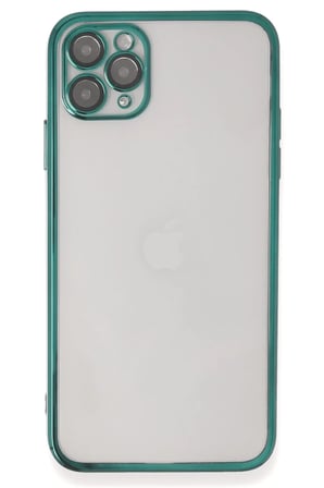 Newface Apple iPhone 11 Pro Max Kılıf Razer Lensli Silikon - Yeşil
