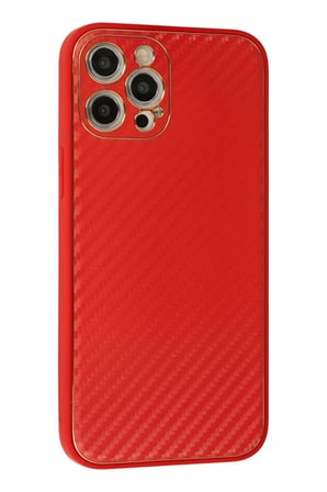 Newface Apple iPhone 12 Pro Max Kılıf Coco Karbon Silikon - Kırmızı