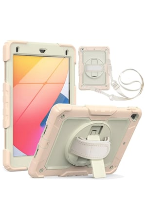 Newface Apple iPad 5 Air 9.7 Kılıf Strap New Tablet Kapak - Pembe