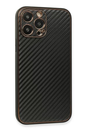 Newface Apple iPhone 13 Pro Max Kılıf Coco Karbon Silikon - Siyah