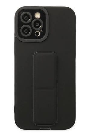Newface Apple iPhone 12 Pro Max Kılıf Mega Standlı Silikon - Siyah
