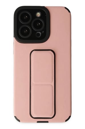 Newface Apple iPhone 13 Pro Kılıf Mega Standlı Silikon - Pudra