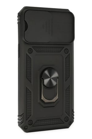Newface Apple iPhone 14 Pro Kılıf Pars Lens Yüzüklü Silikon - Siyah