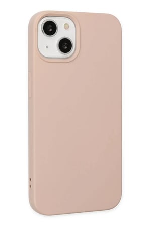 Newface Apple iPhone 14 Plus Kılıf Nano içi Kadife Silikon - Pudra