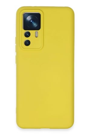 Newface Xiaomi Mi 12T Pro Kılıf Nano içi Kadife Silikon - Sarı