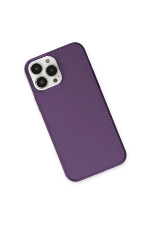 Newface Apple iPhone 13 Pro Max Kılıf Pc Sert Şeffaf Kapak - Mor