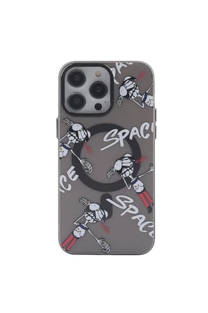 Newface Apple iPhone 14 Pro Kılıf Apollo Magneticsafe Desenli Kapak - Apollo Siyah - 3