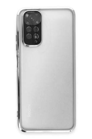 Newface Xiaomi Redmi Note 11 Kılıf Razer Lensli Silikon - Gümüş