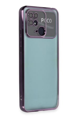 Newface Xiaomi Redmi 10C Kılıf Razer Lensli Silikon - Mor