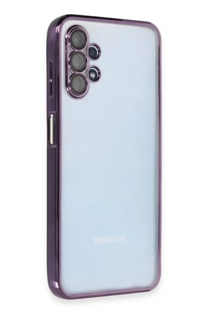 Newface Samsung Galaxy A13 4G Kılıf Razer Lensli Silikon - Mor