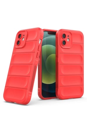 Newface Apple iPhone 12 Kılıf Optimum Silikon - Kırmızı