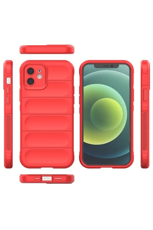 Newface Apple iPhone 12 Kılıf Optimum Silikon - Kırmızı