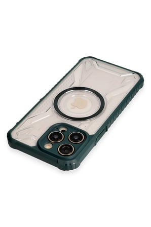 Newface Apple iPhone 13 Pro Kılıf Prag Magneticsafe Kapak - Koyu Yeşil