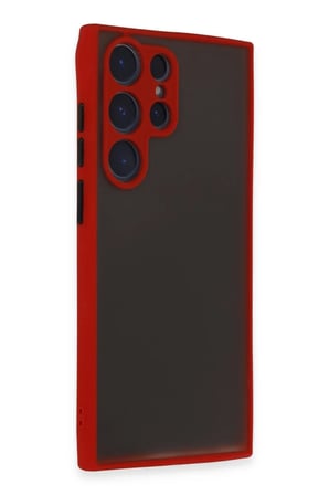 Newface Samsung Galaxy S22 Ultra Kılıf Montreal Silikon Kapak - Kırmızı
