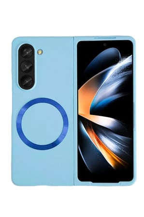 Newface Samsung Galaxy Z Fold 5 Kılıf Mata Fold Kapak - Sierra Blue