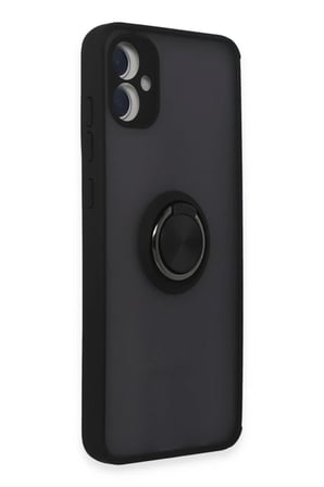 Newface Samsung Galaxy A05 Kılıf Montreal Yüzüklü Silikon Kapak - Siyah