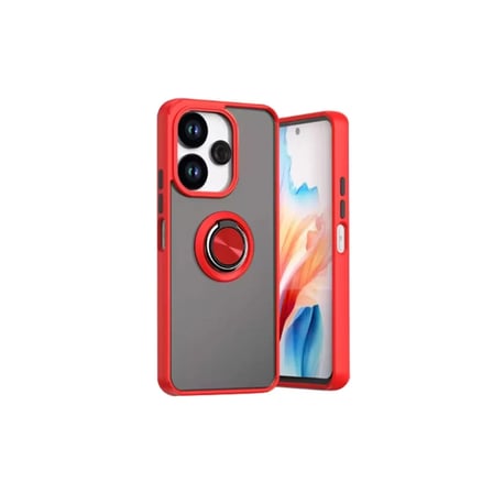 Newface Xiaomi Redmi 13 4G Kılıf Montreal Yüzüklü Silikon Kapak - Kırmızı