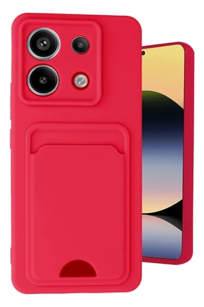 Newface Xiaomi Redmi Note 13 Pro 5G Kılıf Kelvin Kartvizitli Silikon - Kırmızı