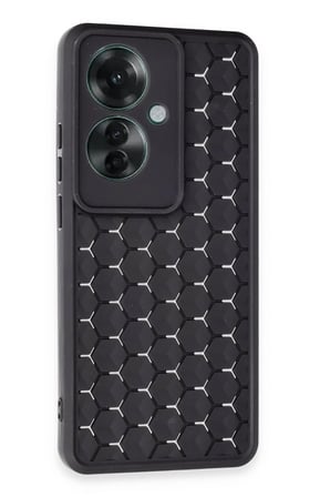 Newface Oppo Reno 11F Kılıf Petek Silikon Kapak - Siyah
