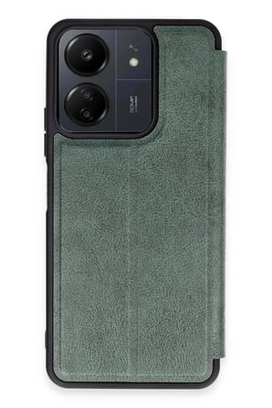 Newface Xiaomi Redmi 13C Kılıf Flip Cover - Koyu Yeşil