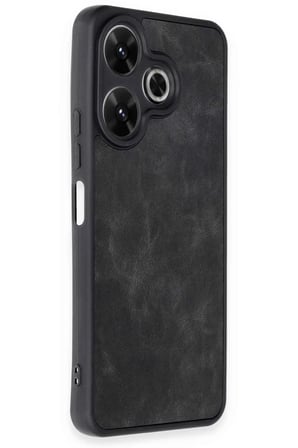 Newface Xiaomi Redmi 13 4G Kılıf Aras Deri Kapak - Siyah