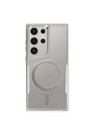 Newface Samsung Galaxy S24 Ultra Kılıf Boyi Magsafe Silikon Kapak - Gümüş
