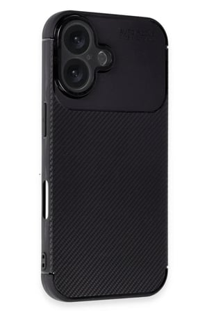 Newface Apple iPhone 16 Kılıf Auto Focus Karbon Kapak - Siyah