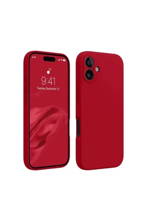 Newface Apple iPhone 16 Kılıf First Silikon - Kırmızı