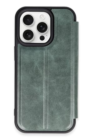Newface Apple iPhone 14 Pro Kılıf Flip Cover - Koyu Yeşil