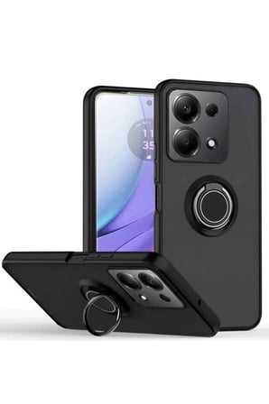 Newface Xiaomi Redmi Note 13 Pro 5G Kılıf Montreal Yüzüklü Silikon Kapak - Siyah