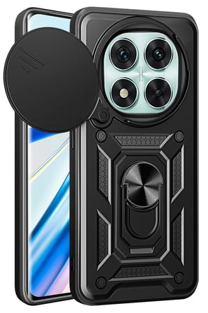 Newface Xiaomi Redmi Note 14 Pro 5G Kılıf Pars Lens Yüzüklü Silikon - Siyah