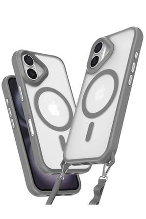 Newface Apple iPhone 16 Plus Kılıf Enka Magsafe Silikon Kılıf - Titan Gri